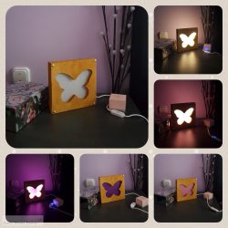 LED lámpa, pillangó, tölgy