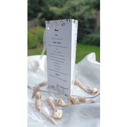 Esküvői menü kártya, asztali, nature